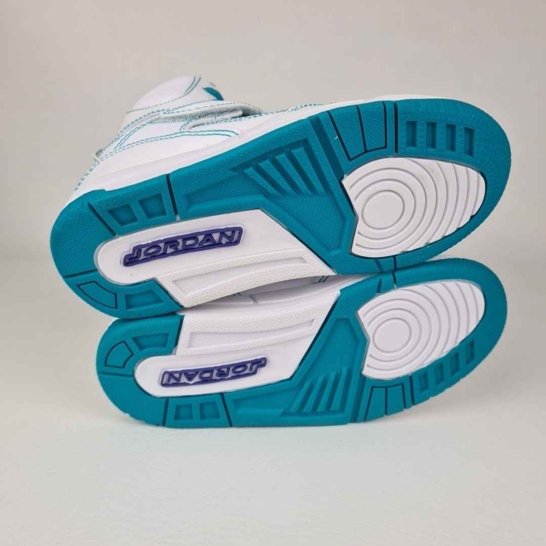 🚨 Nike Air Jordan Flight 45 High PS 384521 165 White Leather LITTLE KIDS SZ 11 - Picture 8 of 11