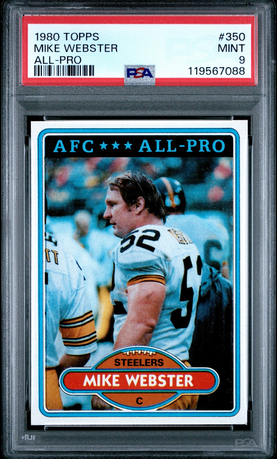1980 TOPPS ALL-PRO #350 MIKE WEBSTER PSA 9