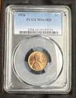 1926 PCGS MS64RB Lincoln Wheat Cent 1C Choice Uncirculated PQ ￼