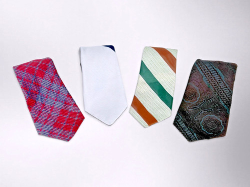 Vintage Damon Wide Neck Tie Lot of 4 4.5" Blade Retro Mod 50s 60s Polyester