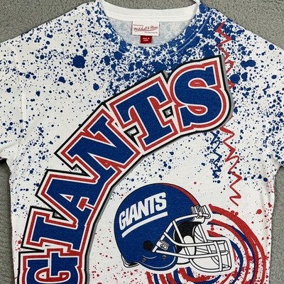 New York Giants Mitchell Ness T-Shirt Mens Small White Throwbacks