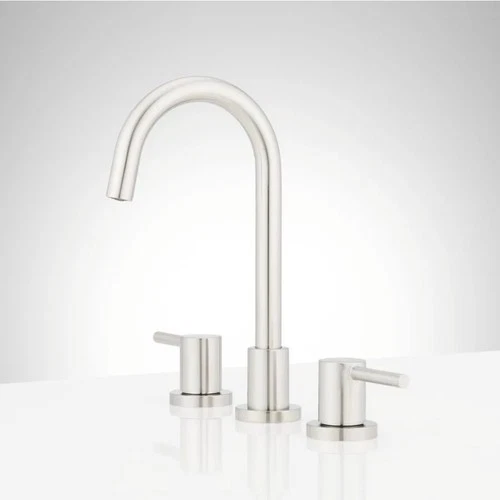 Signature Hardware 483883 Lexia Chrome Gooseneck Bathroom Faucet with Pop-Up Dra - Picture 2 of 6