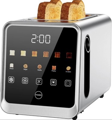 Foyoconven TA1428-UL 2-Slice Smart Toaster Digital Touchscreen with Memory NEW