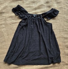 Simply Be Black Broderie Ruffle Top  Goth Cottagecore Dark Coquette - Size 12