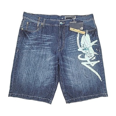 Enyce Clothing Co Jean Shorts Men Sz 42 Denim Jorts Y2K Baggy Wide Leg Blue NEW