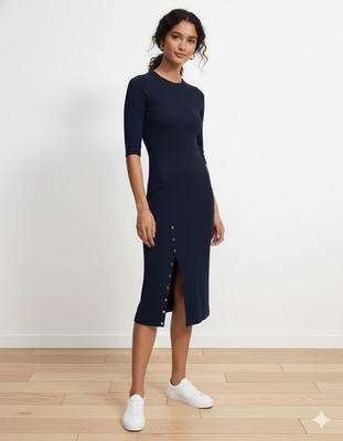 Theory Women's Button-Front Midi Dress - Black - Casual Dresses