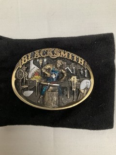 Vintage Blacksmith Forging at Anvil Great American Belt Buckle 1986