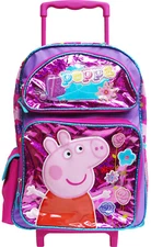 Peppa Pig 16" Large Rolling School Backpack Girl's Book Bag- New