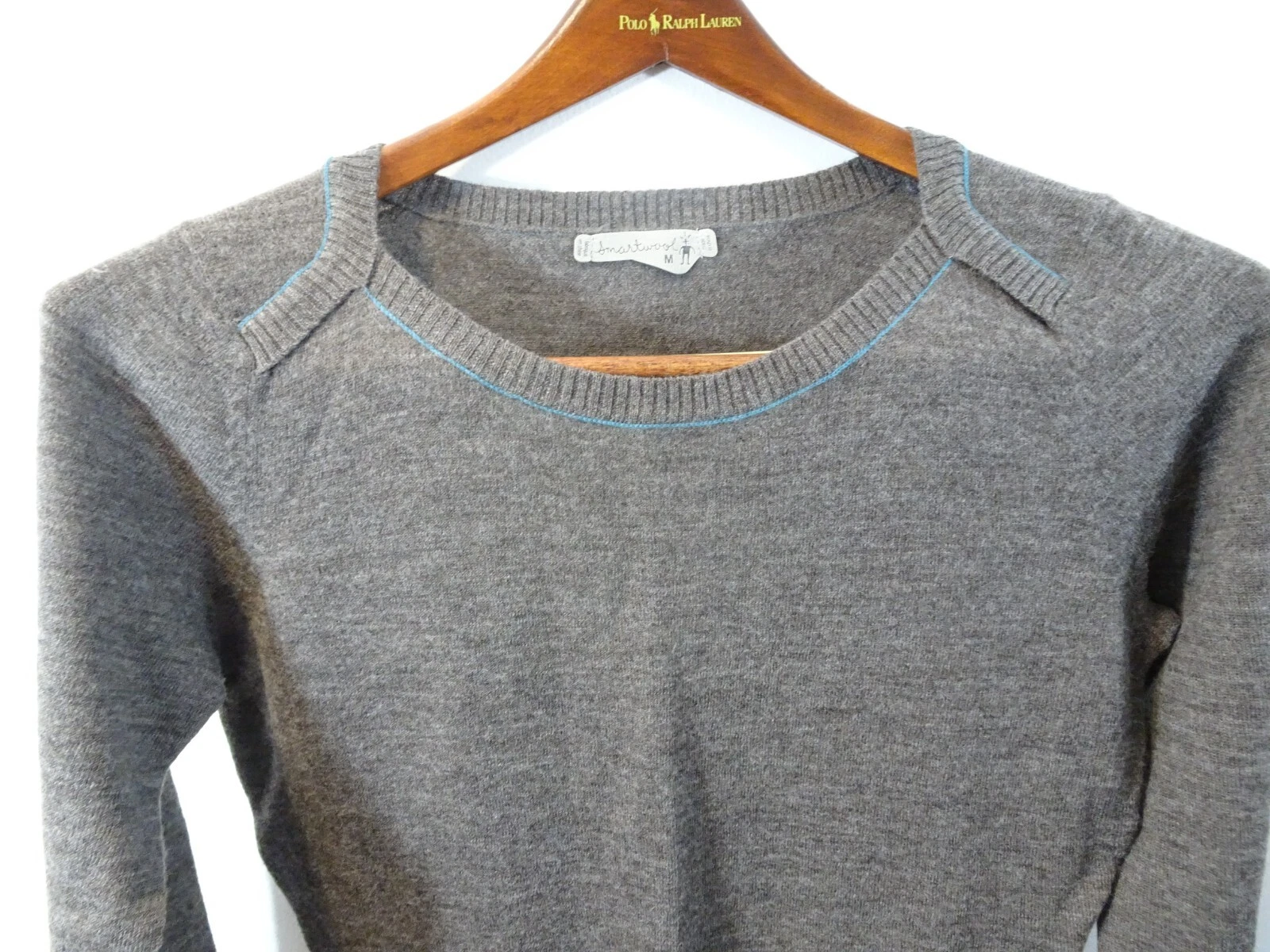 smartwool boat neck turquoise orange stripes sweater