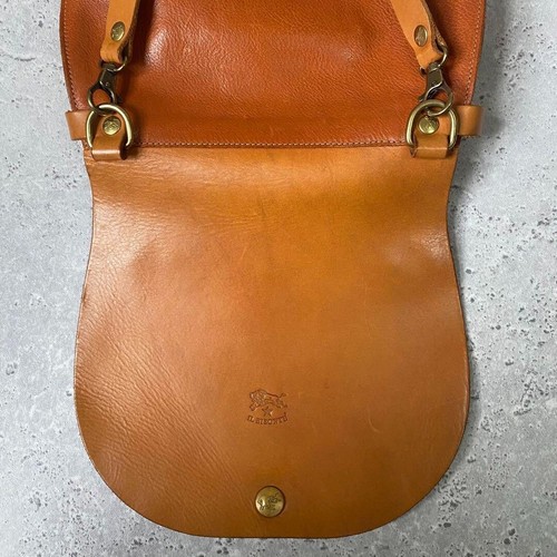 IL BISONTE Shoulder Bag Crossbody Bag color Light Brown Leather USED - Picture 7 of 14
