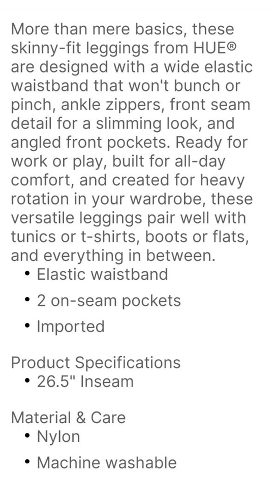 Mocasín Skimmer Legging Tono Negro a Rayas Costuras Talla PEQUEÑO U20466 Rojo Cremallera al Tobillo Foto 3 de 4