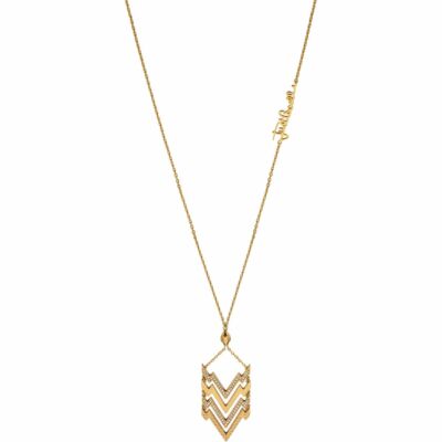 Just Cavalli JCNL00180200 Damen Halskette Collier Gold Anhänger mit Zirkonia