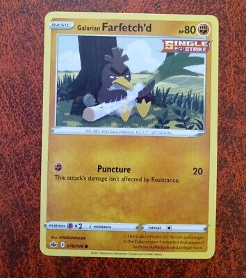 Card Galarian Farfetch'd 78/198 da coleção Chilling Reign