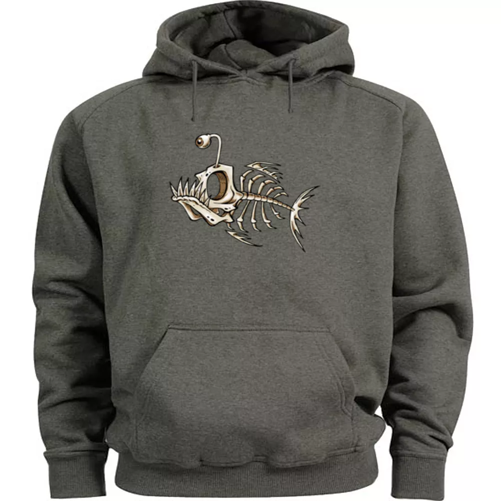 Fish bones hoodie Men's size graphic hooded sweatshirt fish bone sweatshirt