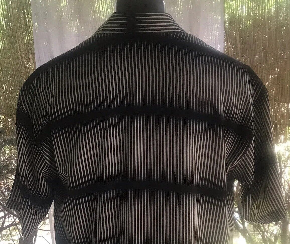 MONZINI Men's Button Shirt, XL Short Sleeve Black… - image 4