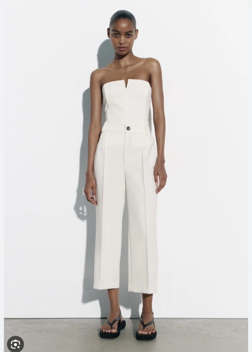 NEW Zara Trousers Pants White Size M With Tags Ecru 7149 043 eBay