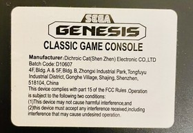 Sega Genesis Classic ATGames Video Game Console Controller 80 built in Games