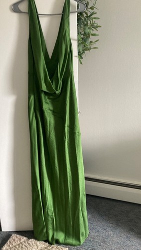 Misha Collection- Nadia Maxi Satin Dress with back cowl Large - Picture 4 of 6