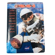 GEMINI Satellite Metal Plaque Stand Nasa Vintage 10" by 8" New Old Stock