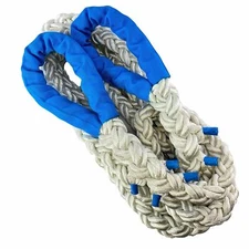 40mm White Nylon Kinetic 30 Tonne Heavy Duty 4x4 Recovery Tow Rope x 4 Metres