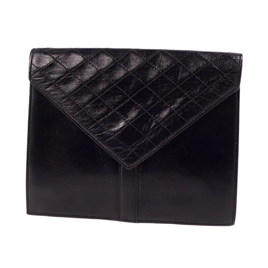 SAINT LAURENT (YSL) Borsa pochette YSL Yves Saint Laurent borsa a mano marsupio in pelle nera con scatola borsa portaoggetti