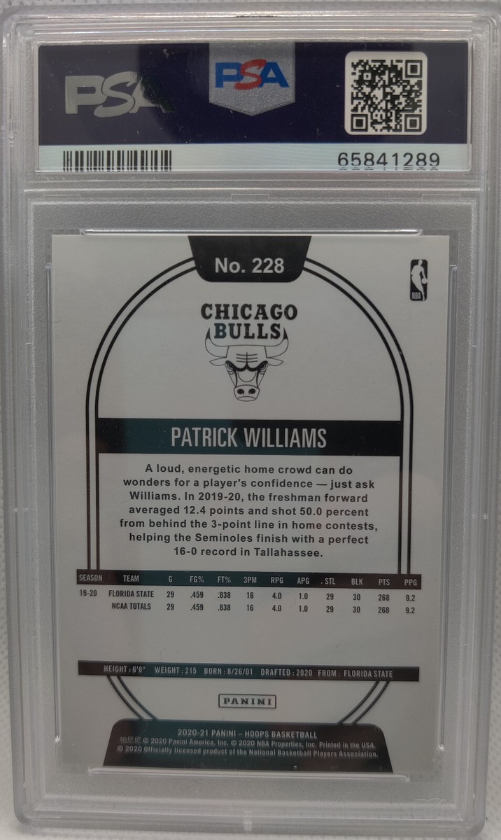 PATRICK WILLIAMS - 2020-21 NBA Hoops Artist Proof Rookie 04/25 RC 