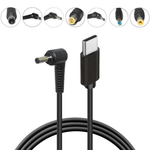 Universal Laptop Power Cable USB Type-C PD Charging Cord DC Power Adapter CS - Afbeelding 1 van 17