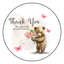 30 THANK YOU FOR SUPPORTING MY SMALL BUSINESS STICKERS ENVELOPE SEAL LABELS 1.5"