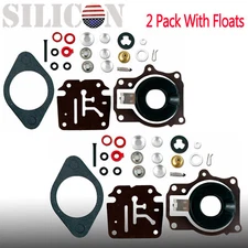 2PCS For Johnson Evinrude 40 45 48 HP Carburetor Carb Rebuild Repair Kit w Float
