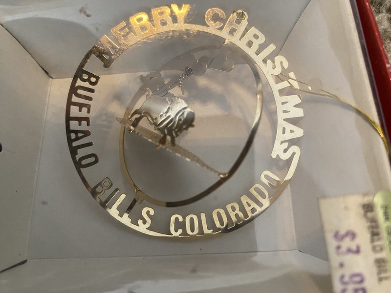 Classic Ornament Merry Christmas Buffalo Bills Colorado Solid Brass 24K Gold Pla