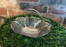 Lovelace International Silver company silver basket with handle