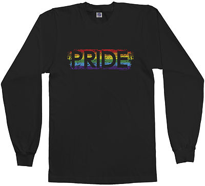 Threadrock Men's Pride Long Sleeve T-shirt Gay Lesbian Rainbow
