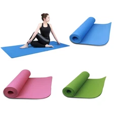 Exercise Yoga Mat Non Slip at 72" x 24" x 6mm thickness with Carrying Strap