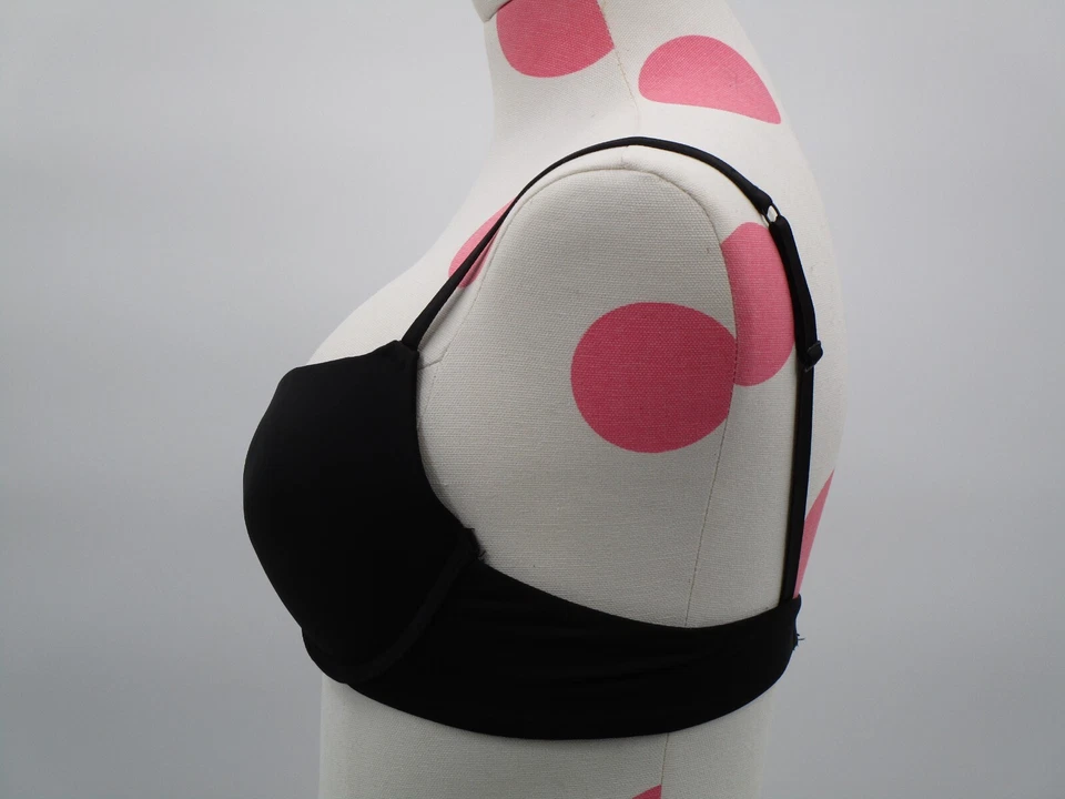 Carrie Amber Woman's Bra 36 B Black Push Up Padded Demi Underwire Plunge Tshirt - Image 3 of 4