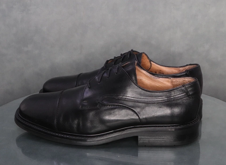 Bostonian Cap Toe Black Leather Dress Shoes Men's Size 11.5 Made In Italy - Image 3 of 4