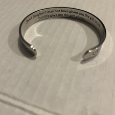 Bonus Daughter Cuff Bracelet Silver tone Hear...