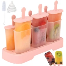 Popsicles Molds Set, 6 PCS Ice Pop Mold,Homemade Ice Cream Mould with Sticks,...