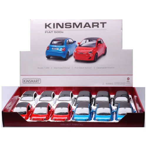 FIAT 500e (1 Modellino a Scelta) cm 12 1:28 Kinsmart Modellismo Giocattolo Model - Immagine 3 di 3