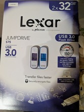 Lexar 32GB JumpDrive S75 USB 3.0 Flash Drive External Storage Up to 150 MB 2/Pak