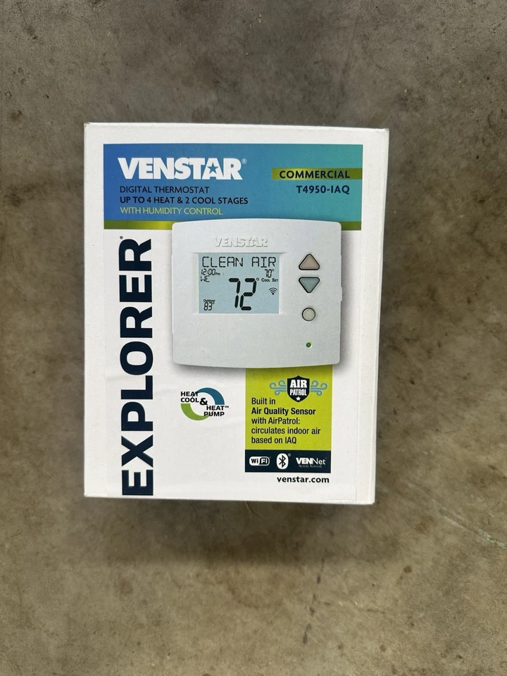 NUEVO Termostato VenNet Venstar Explorer T4950-IAQ Patrulla Aérea Comercial (4H/2C) Foto 2 de 3