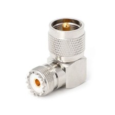 UHF PL259 Male Plug To SO239 Female Jack Right Angle 90 Degree RF Adapter Connec