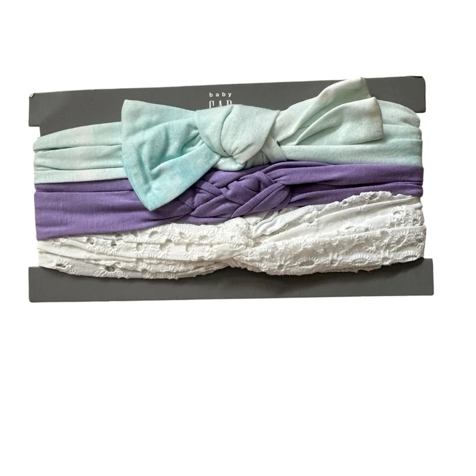 Paquete de 3 diademas para bebé Baby Gap de algodón orgánico nuevas con etiquetas Foto 2 de 4