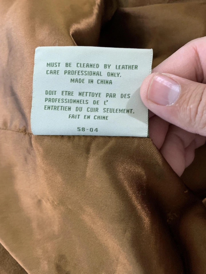 Chaqueta de cuero de gamuza Orvis para hombre 44R marrón abrigo deportivo blazer parche bolsillos Foto 4 de 4