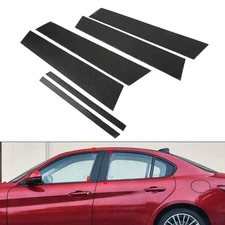 6Pcs Exterior Door Window B Pillar Post Cover Trim For Alfa Romeo Giulia 2017-21
