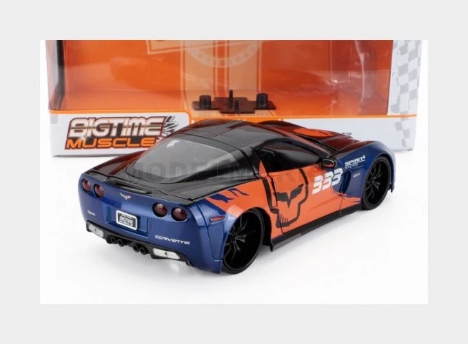 JADA 35213 CHEVROLET - CORVETTE Z06 N 333 RACING COUPE 2006 - BLUE ORANGE - 1/24 - Immagine 2 di 2