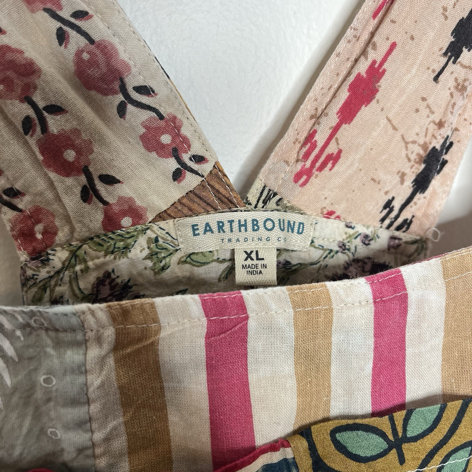 Earthbound Trading Company Patchwork Overalls Wom… - image 6