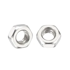 15pcs Hex Nuts - [M5-0.8] 201 Stainless Steel (A1) Hardware Nuts, Silver