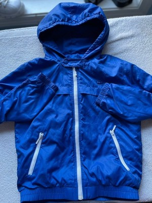 Lacoste Youth Blue Windbreaker Jacket Size 6 Zip Up Hooded Lightweight Nylon