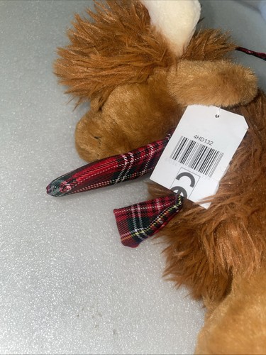 RICHARD LANG BNWT DOUGAL HIGHLAND COW BAG SOFT TOY PLUSH TARTAN TRIM LANGS NEW - Picture 3 of 4