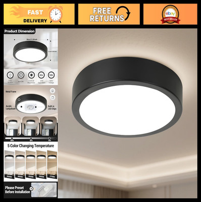 11'' Dimmable LED Flush Mount Ceiling Light, 5CCT 2700K-5000K, Modern Fixture for